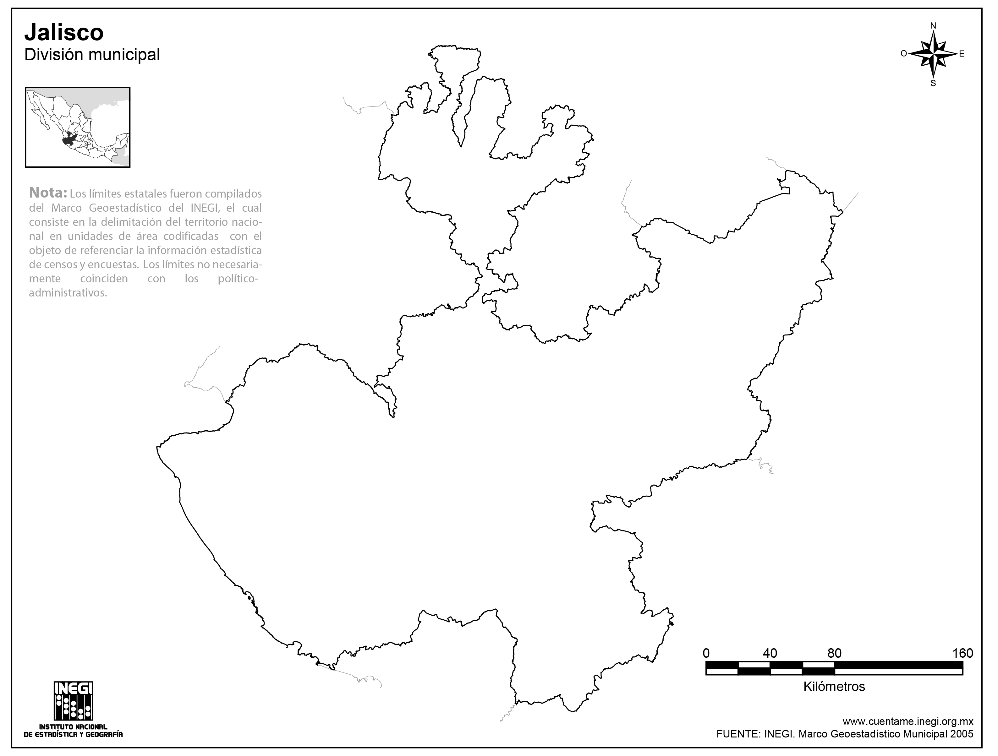 Mapa De Jalisco Con Division Politica Sin Nombres villaeducacion.mx